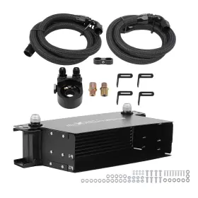 Maxpeedingrods H1l23f 10 Row An10 Oil Cooler Universal Aluminum Engine W Sandwich Adapter Black