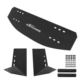 H6o80k Maxpeedingrods Universal Fit Intercooler Cooling Air Guide Panel Adjustable Aluminum Black
