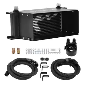 H7cpq8 Maxpeedingrods New Universal Aluminum Oil Cooler 16row 10an Black Transmission Engine Cooling