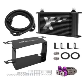 I6a59q Maxpeedingrods Universal Transmission Oil Cooler 19 Row 10an With Temperature Control Adapter