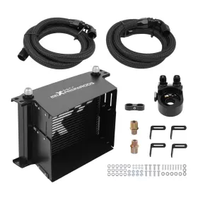 Ka07pu Maxpeedingrods 25 Row Universal Transmission Cooler 10an Aluminum With Air Guide Black