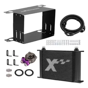 Kuepm6 Maxpeedingrods 25 Row Universal Oil Cooler 10an Aluminum British Style Powder Coated Black