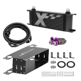 M3vpsy Maxpeedingrods 13 Row Oil Cooler Universal 10an Aluminum Transmission With M20 3/4-16 Adapter