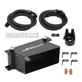 N8fexp Maxpeedingrods Universal 16 Row Oil Cooler 10an Engine Transmission Aluminum British Style