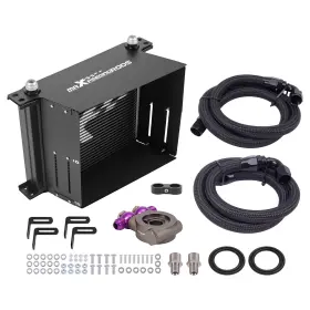 Nukt4q Maxpeedingrods Universal Aluminum Transmission Oil Cooler 30 Row 10an Thermostatic Complete