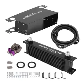 Oace83 Maxpeedingrods Universal 10an Aluminum Oil Cooler 10 Row Transmission Engine With Hoses Black Oace83 Maxpeedingrods Universal 10an Aluminum Oil Cooler 10 Row Transmission Engine With Hoses Black