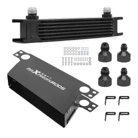 Omw3pg Maxpeedingrods Aluminum 7 Row Universal Oil Cooler 10an Transmission Engine With Bracket Black