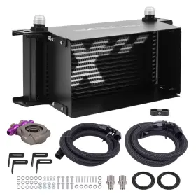 P8jf2r Maxpeedingrods Universal Engine Transmission Oil Cooler 16 Row 10an With Air Guide Aluminum