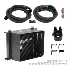 Pras9w Maxpeedingrods 30 Row Universal Oil Cooler 10an Black Aluminum Engine Thermostatic Filter