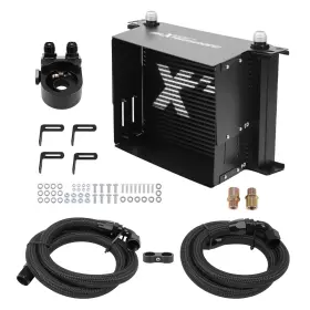 Sg4d5a Maxpeedingrods 25 Row Oil Cooler 10an Universal With Air Guide Thermostatic Adapter Black