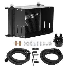 Skez6x Maxpeedingrods Universal Transmission Oil Cooler 25 Row 10an Aluminum British Style Black