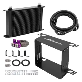 Maxpeedingrods Ty34u7 25 Row Universal Oil Cooler 10an Aluminum British Style Powder Coated Black