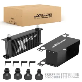 Maxpeedingrods Vc6x7l 16-row Aluminum Oil Cooler An10 For Universal Vehicle Installation Black
