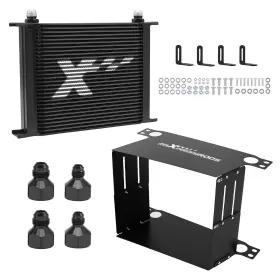 W6zrxe Maxpeedingrods 30 Row Aluminum Oil Cooler Universal An10 Transmission With Air Guide And Brace