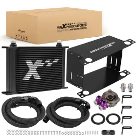 Maxpeedingrods Xhml0i Universal Oil Cooler 25 Row 10an Transmission Engine Aluminum With Air Guide
