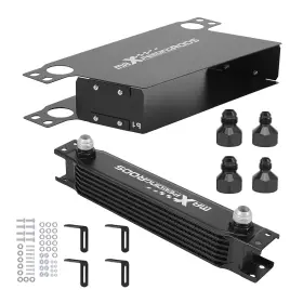 Maxpeedingrods Ye6zcf Universal 7 Row Transmission Cooler 10an Aluminum Stacked Plate Engine Black