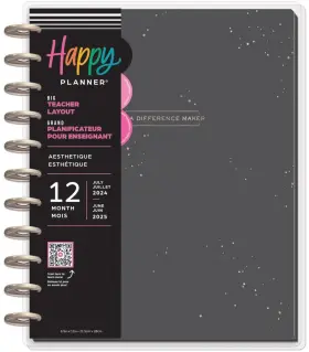 5a0025z Me & My Big Ideas 673807688896 Happy Planner 12month Teacher Planner-aesthetique July Ft24 June Ft25