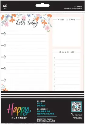 5a0025zl-1g8r8 Me & My Big Ideas 673807689398 2 Pack Happy Planner Classic Fill Paper-happy In Paris
