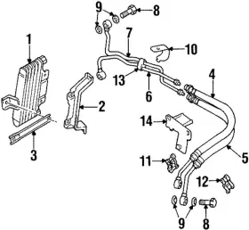 Mitsubishi Mb033789 Genuine Oil Cooler Hose