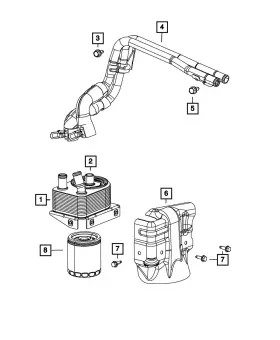 05048442ab Mopar Genuine Oil Cooler Tube And Hose Mounting 5048442ab