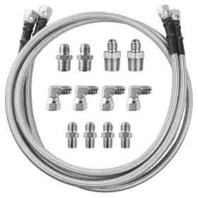 Muhize 717717630788 52inch Transmission Cooler Lines 6an Sae Steel Braided L