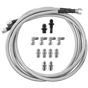 Muhize 717717630795 Transmission Cooler Lines 70inch Sae Stainless Steel Braided 6an Tran