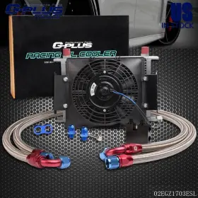 Ult25102049 Pit66 Fit For Twin Turbo 135 E82 335 E90 E92 E93 N54 25 Row Oil Cooler 7 Inch Fixed Fan