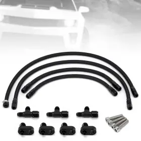 Pqy-ofk14-bk Pqyracing Coolant Crossover Pipe 4an Hose For Lsx Ls1 Ls2 Ls6 Lm7 Ls Steam Vent Kit