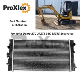 Th4416186 Proxlex Water Tank Radiator For John Deere Excavator 27c 27zts 35c 35zts New