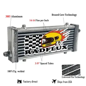 Radflux 01egb055bsl All Aluminum Cross Flow Bar And Plate Oil Cooler Medium Core 14x5.5x1.58 Universal