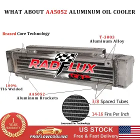 Proflowcooling-309y Radflux Aluminum Oil Cooler Fits 1971-1985 Mercedes Benz R107 C107 350 450 Sl/slc 500sl