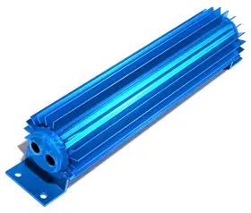 R0054 Srn 12 Inch Blue Aluminum Dual Pass Finned Transmission Cooler Trans 700r4 4l60e Display
