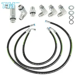 543726 Techme17 Transmission Cooler Lines Fit For 2006-2010 Chevy/gmc 6.6l Duramax With Adapters