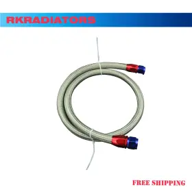 An10 Toyota 752876642678 Stainless Steel Braided Oil Hose 1.2m Fitting End Adaptor Kits Red
