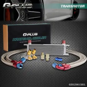 Transmotor2013 Trans20260622-4 Silver Universal Fit For 10 Row An10 Aluminum Thermostat Adaptor Oil Cooler Kit