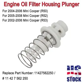 11427562250 Vroomautoly Engine Oil Filter Housing Plunger For Mini Cooper 02-08 R50 R52 R53