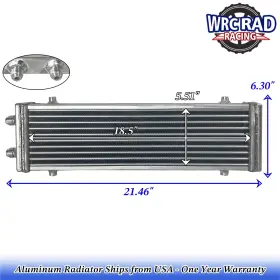 01egb052abk Wrcrad Oil Cooler Core 18.5 Inch X5.5 X1.58 Universal Large Dual Pass Bar And Plate Aluminum 01egb052abk Wrcrad Oil Cooler Core 18.5 Inch X5.5 X1.58 Universal Large Dual Pass Bar And Plate Aluminum