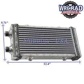 01egb054asl Wrcrad Universal Aluminum Dual Pass Bar And Plate Oil Cooler Small Core 9.5 Inch X5.5 X1.58
