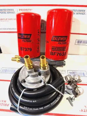 Bf7633 Wvoheater.com Mo-285 Ford 7.3l/6.9l Complete Dual Remote Bypass Kit Baldwin B7379 Filters