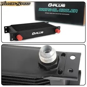02egz1704hbk Yellowspeed Fit For Universal 30 Row Thermostat Adaptor Racing Engine Oil Cooler 7 Inch Fan New