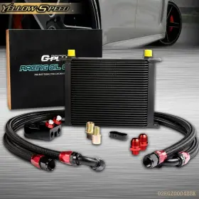 Yew68903 Yellowspeed Fit For Universal 30 Row Transmis Sion Engine Oil Cooler Black Filter Adapter