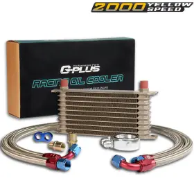 Ylw347385 Ylwspeed2000 10 Row Fit For Universal Transmis Sion Engine Oil Cooler Filter Adapter Cooling