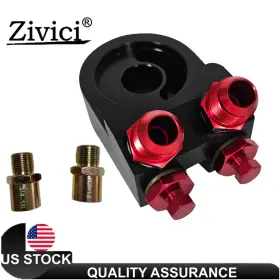 M20x1.5 Zivici 568523431146 An10 3/4 Inch X16unf Oil Filter Cooler Sandwich Plate Adapter Black/red