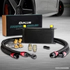 Universal 19 Row AN10 Engine Oil Cooler + Thermostat Adaptor Kit Lines New. Price: $119.47.