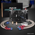 New Universal 25 Row AN-10 Aluminum Engine Oil Cooler Kit + 7" 12V Electric Fan. Price: $158.13.