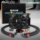 Universal 30 Row Engine Transmission Oil Cooler + 7" Electric Fan New. Price: $142.10.