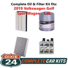 2019 Volkswagen Golf Sportwagen 1.4L Oil, Air & Cabin Filter Kit (0W-20) New. Price: $124.95.