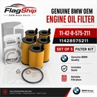 Set X5 Genuine Bmw Oem Engine Oil Filter Element 11-42-8-575-211 11428575211 New. Price: $89.00.