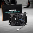 15 Row 10AN Universal Aluminum Transmission Engine Oil Cooler + 7 Cooling Fan New. Price: $63.99.