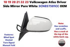 18 19 20 21 22 23 Volkswagen Atlas Driver Side Mirror Pure White 3CN857501CC Used. Price: $250.00.